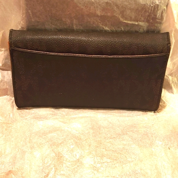 VINTAGE Michael Kors Long Monogram Bifold Snap Wallet Brown 7. 75 X 4" - Picture 3 of 16